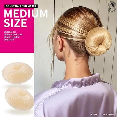 Hår Donuts til Buns, Ballet Bun Maker til Børn, 7 stk. beige