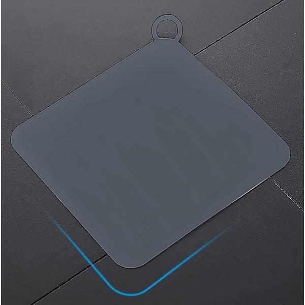 Gulvavløpsmatte i silikon, luktdempende, med silikagel-avløpsplugger grey 12*12cm