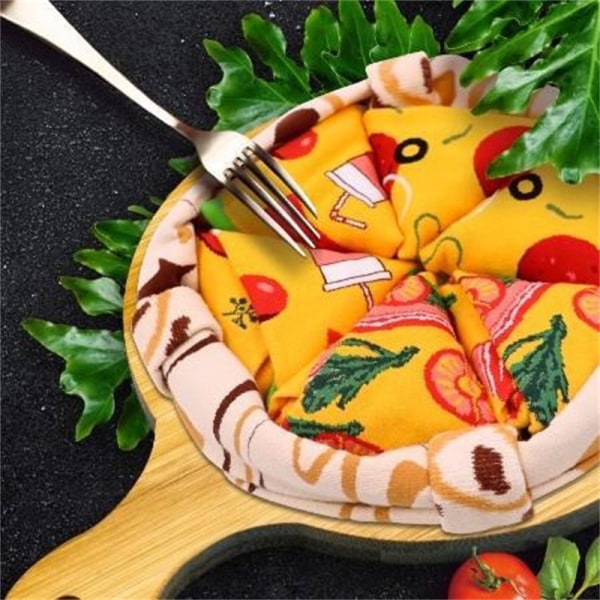 Pizzastrumpor i lådor för män Kvinnor Tonåringar Hawaii Italienska Pepperonistrumpor Nyhetspresenter Color#1
