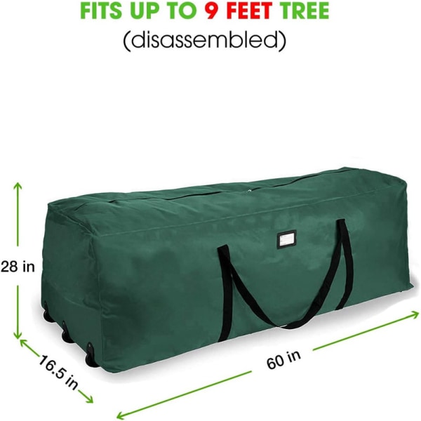 Rolling Tree Storage Bag, Heavy Duty Extra Large Artificiell Julgransväska Green