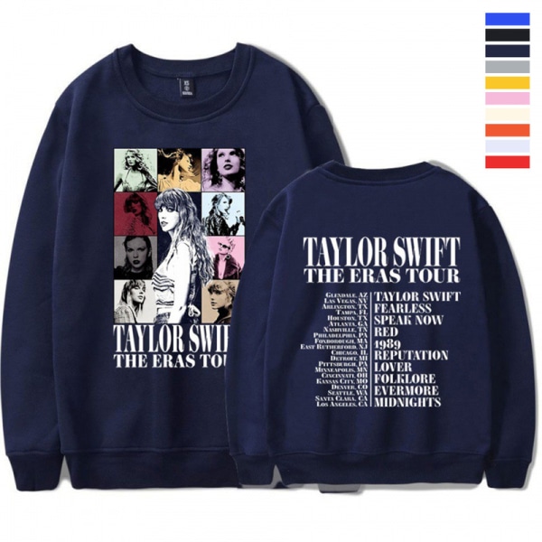 Unisex Voksen Dame Herre Sweatshirt 1989 Taylor Swifts Rundhals Sweatshirt Trøje Navy Blue 3XL