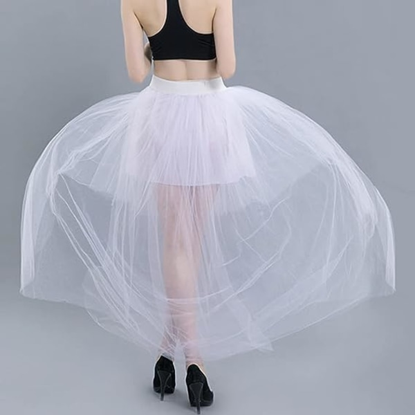 Dam Hi-Lo Long Tutu Tulle Bustle Skirt Elastisk midja Festkjol white XL  3d53 | white | XL | Fyndiq