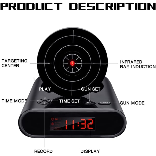 Vapenväckarklocka, Creative Target Alarm Clock Black