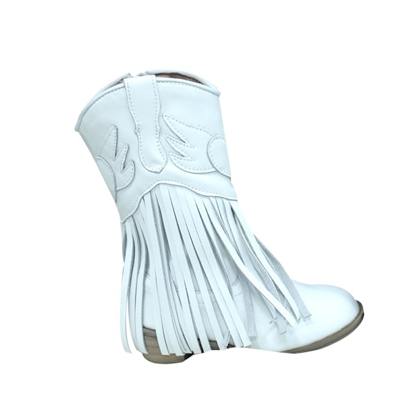 Cowgirl-tyyliset nahkasaappaat pienille tytöille talveksi white sizse9