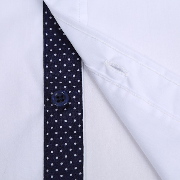 Herrskjorta Kortärmad Casual Skjorta med Ficka white M