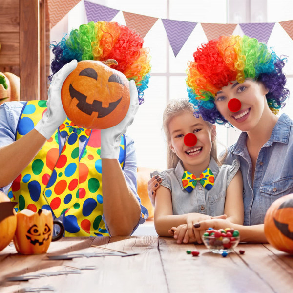 Set Clownväst Clownnäsa för karnevaler Kostym Cosplay Halloweenfest Cirkusrekvisita Color#4