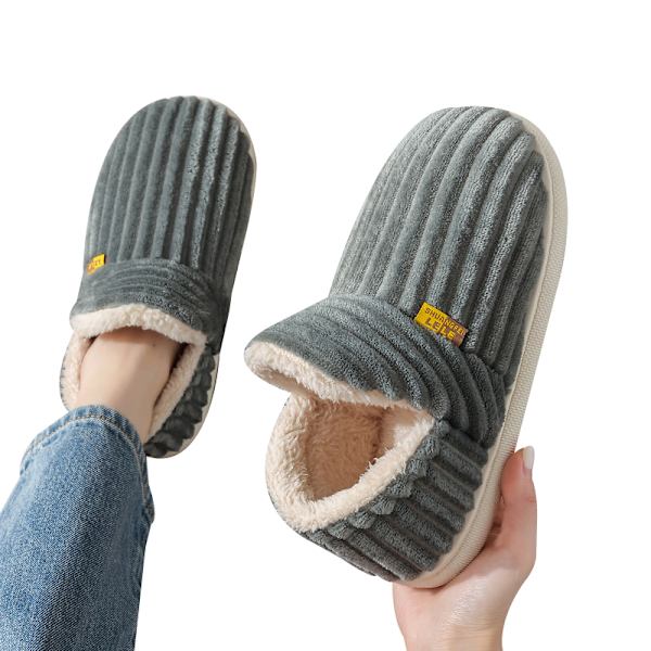 Halkskyddade plyschtofflor för hemmet, unisex molntofflor för kvinnor och män grey 44-45