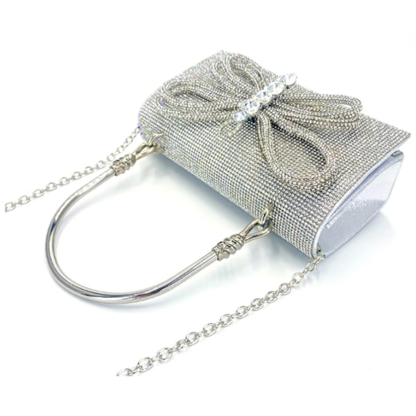 Kvinners Aftenveske Glitter Clutch Penger for Kvinner Aften Bryllup Fest Veske silver