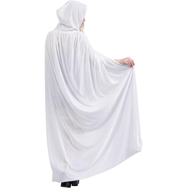 Unisex hettekappe, Halloween-kappe for cosplay white 140cm without hat