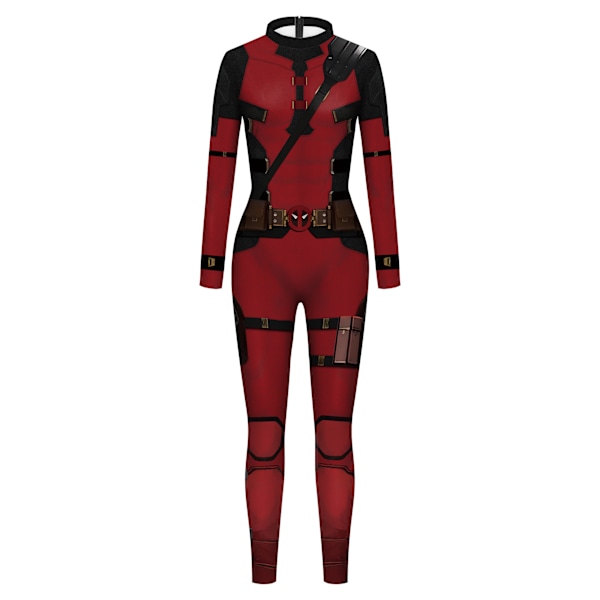 Voksen Deluxe Deadpool Halloween-kostyme, Superhelt Halloween-kostyme for menn red L