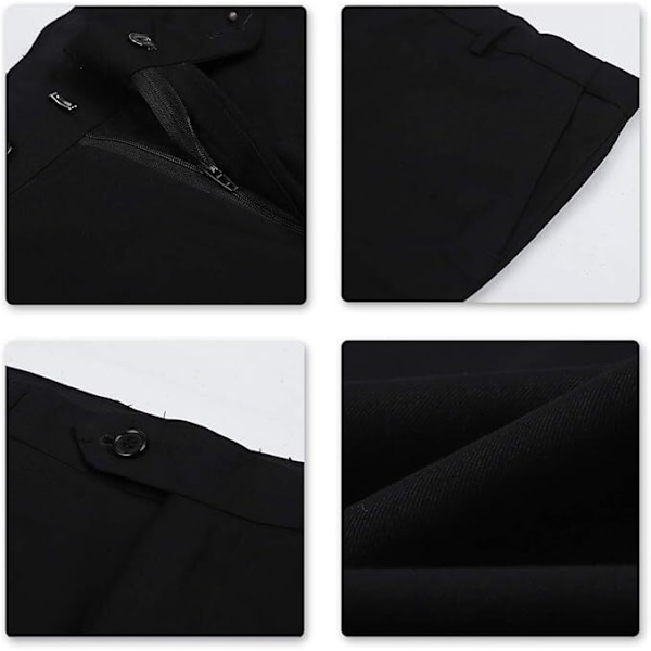 Herrar Slim Fit 2-delad Kostym, Kavaj, Byxor black L