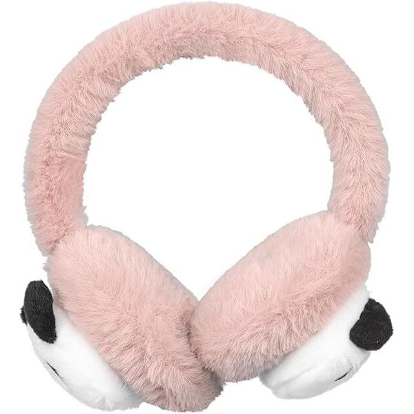 Söta Panda Öronmuffar Fällbara Varma Öronmuffar pink