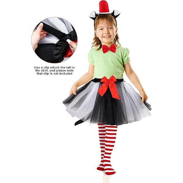Tulltutuskjort Flickor Kostym Set Barn Katt Kostym för Fest Cosplay