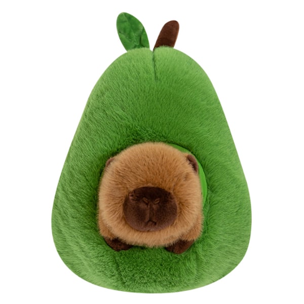Capybara i Avocado Plushie Blød Fuzzy Skjul i Plys Kastpude 35cm