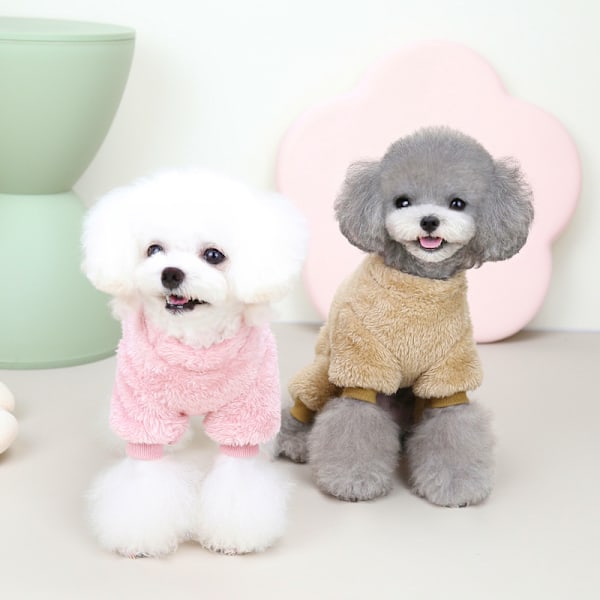 Hundepyjamas for små hunder Vinter Hundegenser pink L