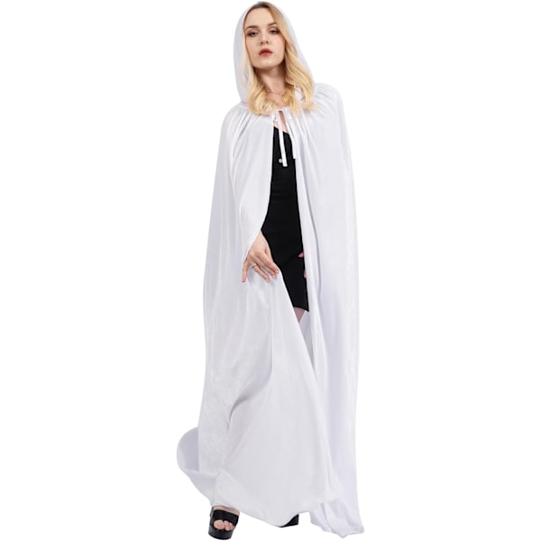 Unisex hettekappe, Halloween-kappe for cosplay white 140cm without hat
