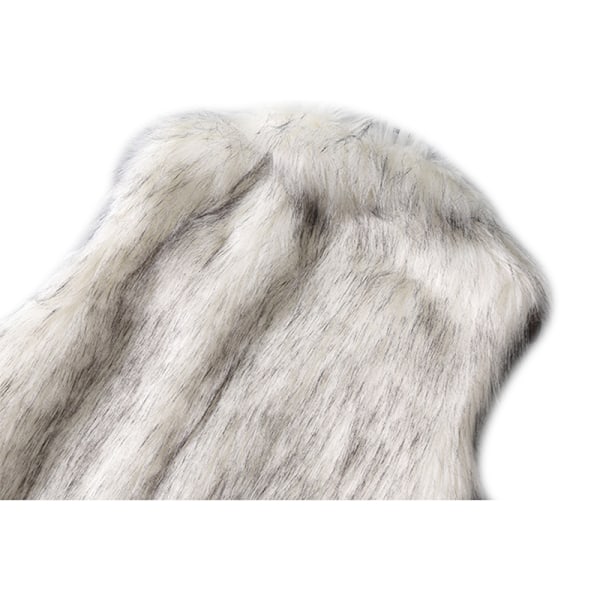 Vinterjakke for kvinner i kunstig pels, uten ermer white XL