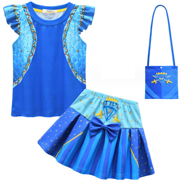 Tyttöjen Rise Red -asu lapsille Prinsessa Bridget Pink Heart -mekko Cosplay-vaatteet blue 130