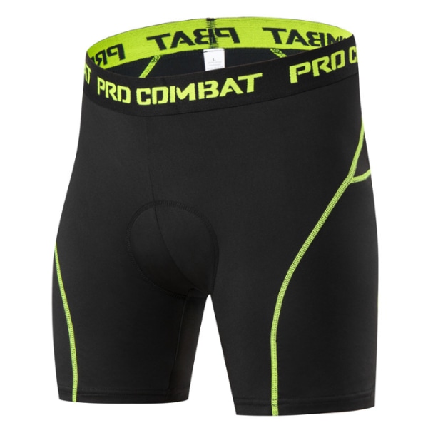 Miesten Pyöräilyhousut 3D-Pehmusteella MTB-Pyöräilyalushousut Hengittävät Black-Green 2XL