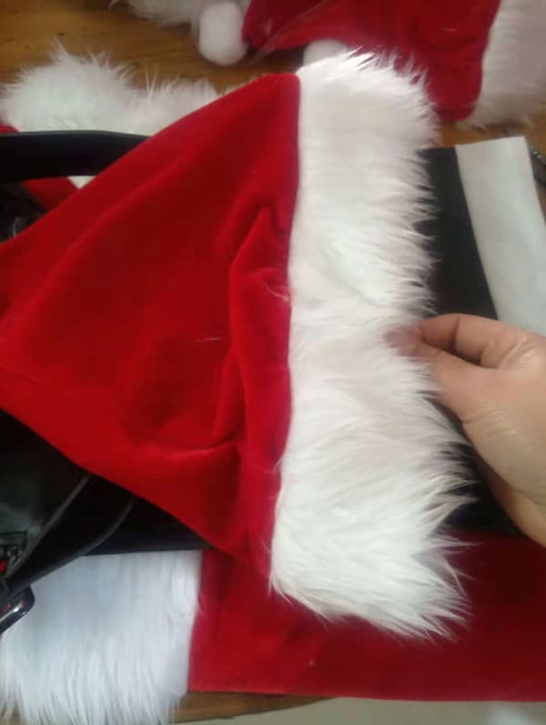 Sammet Julföreställningsdräkt Röd 7-delars Set Polyester Spandex red m