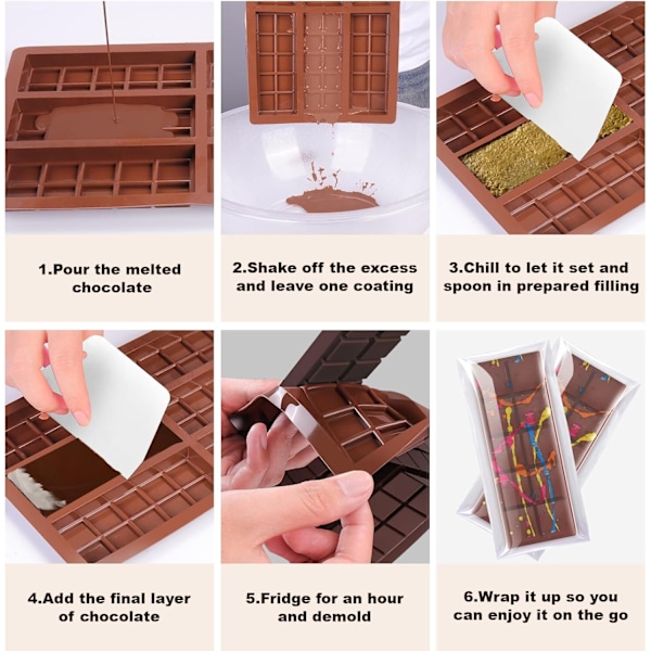 12 Hul Chokoladebar Form Dyb med Poser Skraber Style1