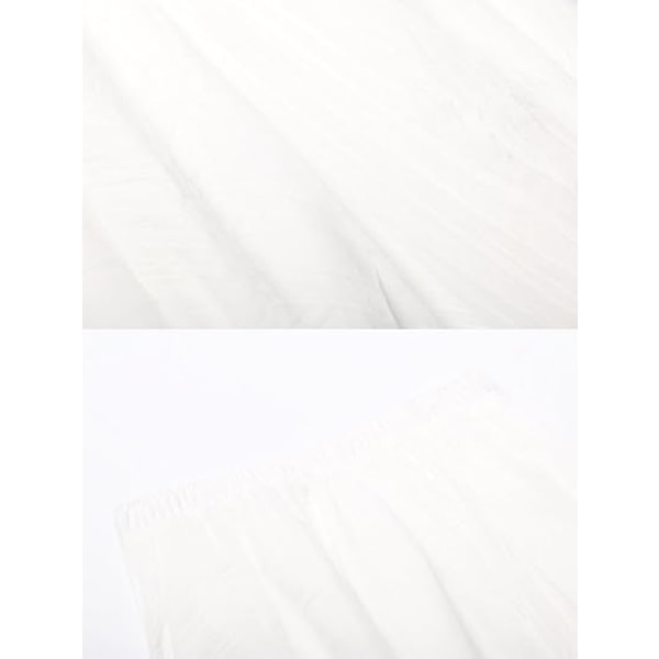 Dam- och flickelastisk midja lång flytande bohemisk bomullscasual maxikjol white 85CM