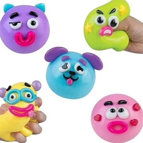 Saktekende Hund Squishy – Ansiktsendrende Dekompresjonsleketøy for Angstlindring Blue