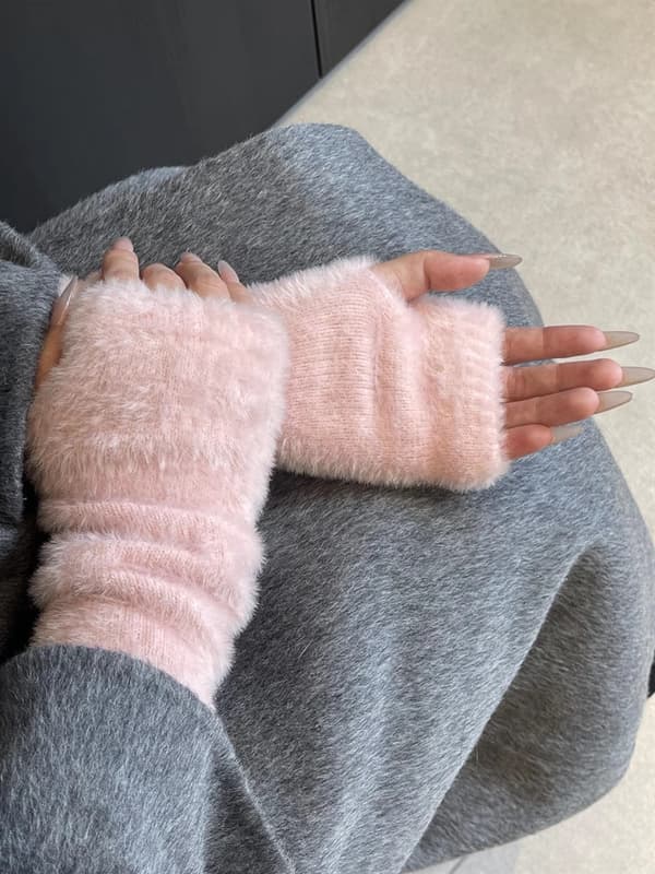 Armvarmere til Kvinder Vinter Søde Fingerløse Handsker pink