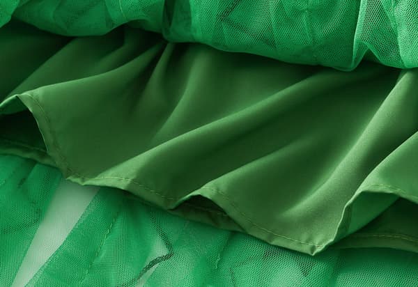 Dam Tulle Kjolar Oregelbunden Lång Sommar Elastisk Hög Midja Mesh Kjolar Green
