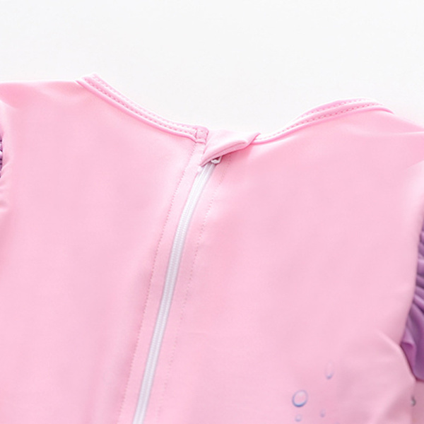 Jente-badeantrekk med lang erme, mermaid-design og rynker, UV-beskyttelse Color 2 2XL