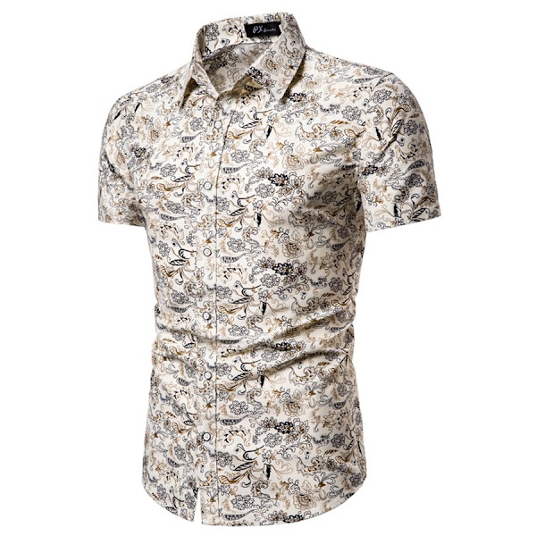 Menn's Kortsleevede Skjorter, Fasjonable Trykte style1 M