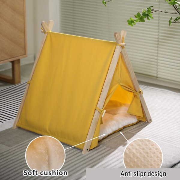 Kissan talo, kannettava sisä- ja ulkokäyttöön, kissalle ja pienille koirille, pehmeällä alustalla Striped