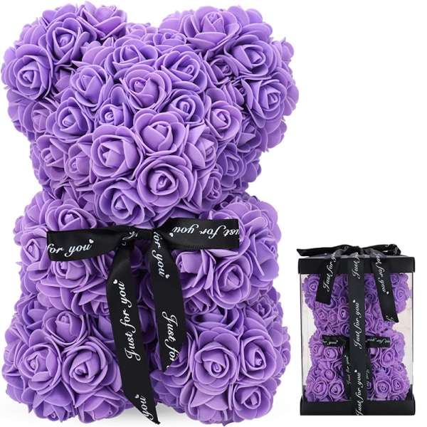 Alla hjärtans dag presenter till henne, Rose Bear Rose Teddy Bear Purple