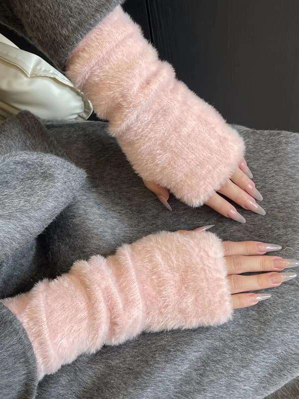 Armvarmere til Kvinder Vinter Søde Fingerløse Handsker pink