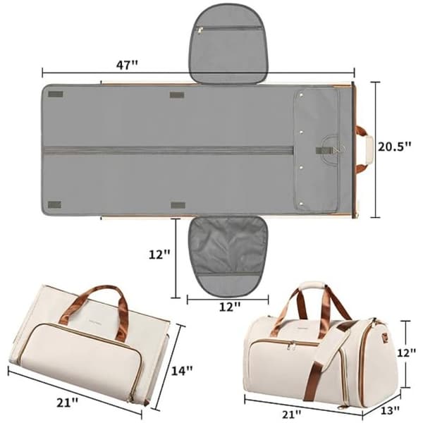 Plaggsäckar för resor, 4 i 1 klädpåse beige