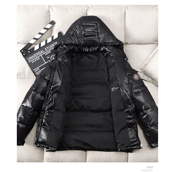 Herrar Blank Downjacka Vinter Tjock Värmejacka black M