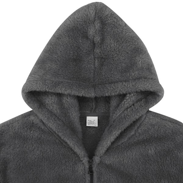 Miesten Talvivillahuppari Vetoketjullinen Paita Lämmin Takki grey M