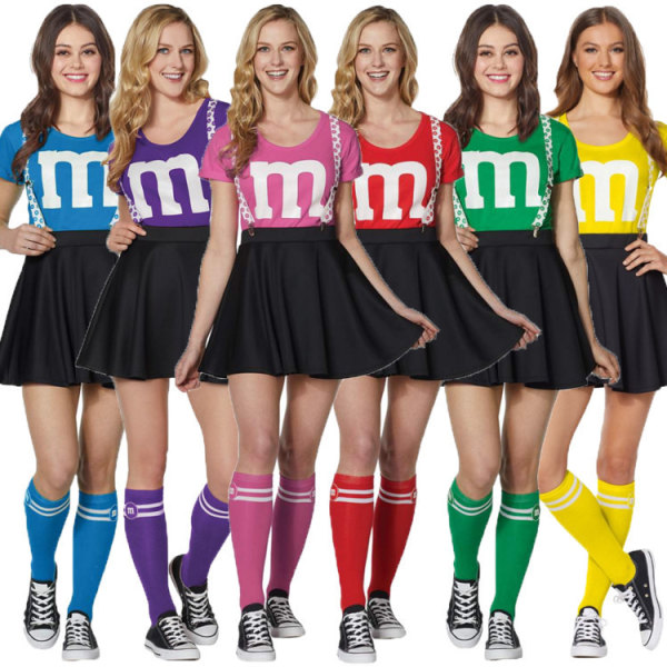 Cheerleader kostymer för kvinnors outfit Finklänning för skoluniform Green M