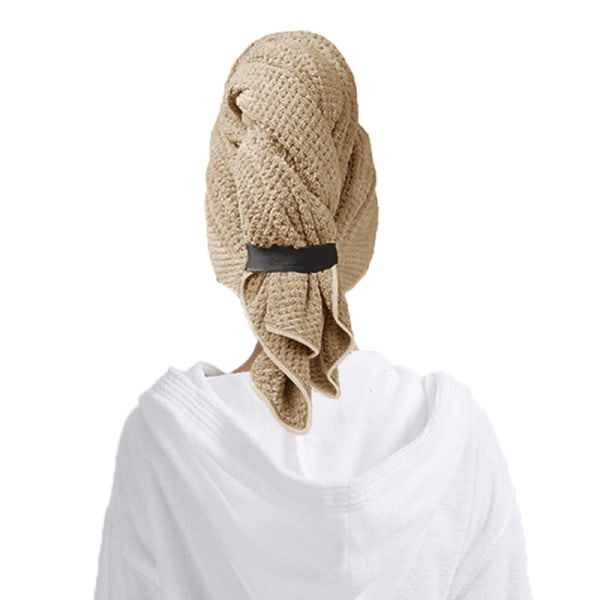 1 Stk Mikrofiber Hårhåndklæde, Super Blødt, Hurtigtørrende Turban til Langt, Tykt, Krøllet Hår khaki