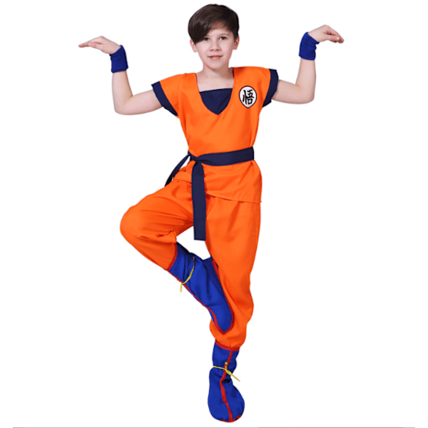 Barn Son Goku Cosplay Kostyme Gutter Karneval Festdrakt M