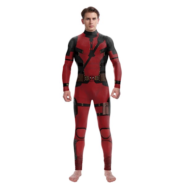 Voksen Deluxe Deadpool Halloween Kostume, Superhelt Halloween Kostume til Mænd red M