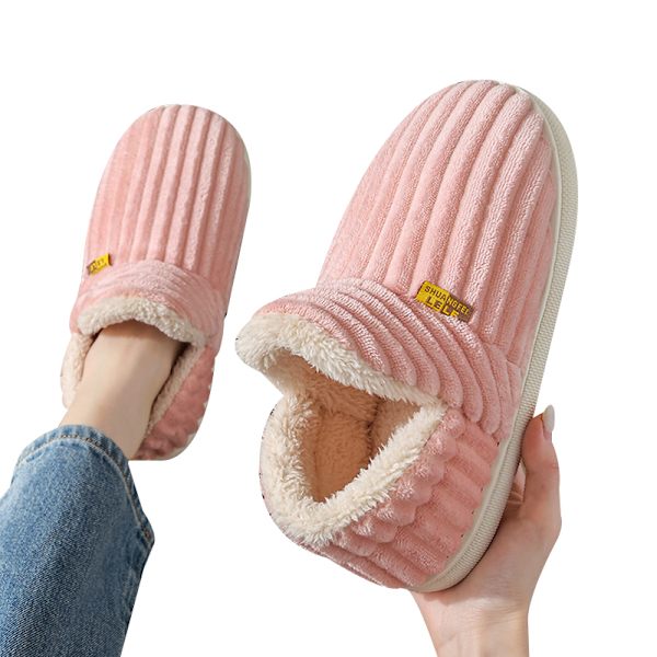 Halkskyddade plyschtofflor för hemmet, unisex molntofflor för kvinnor och män pink 44-45