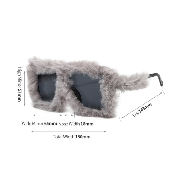 Kvinners Fuzzy Square Cat Eye Solbriller Fest Maskerade Disco Briller Red