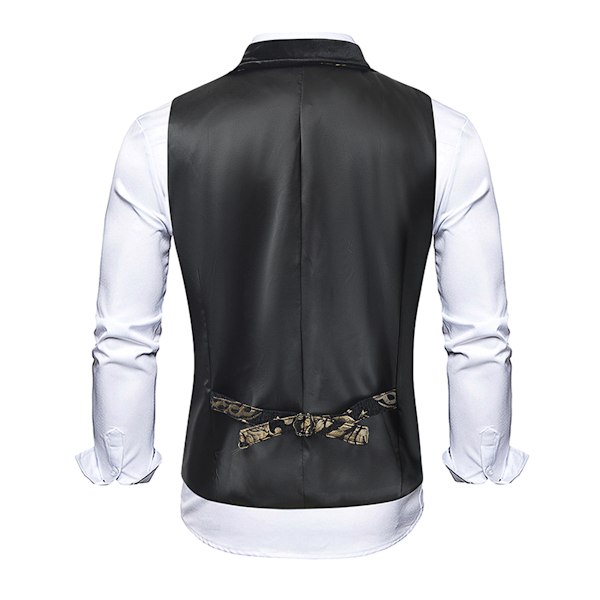 Herrar Viktoriansk Dubbelknäppt Väst Gotisk Steampunk Väst black M