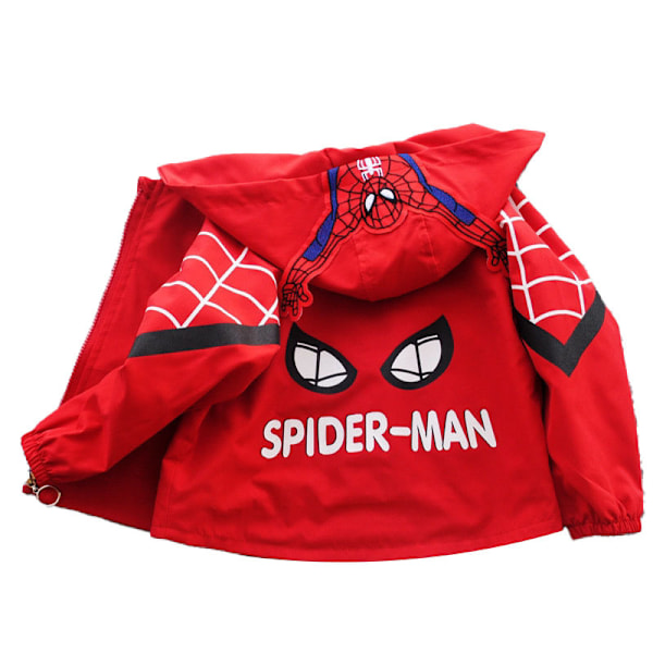 Superhelte Drenge Zip-Up Mode Hoodie jakke, Drenge Spider-Man Hooded Sweatshirt red 120