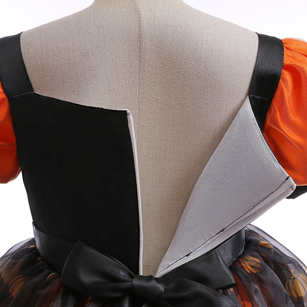 Jente Halloween Forkledd Barn Gresskartrykk Heksedrakt 140cm