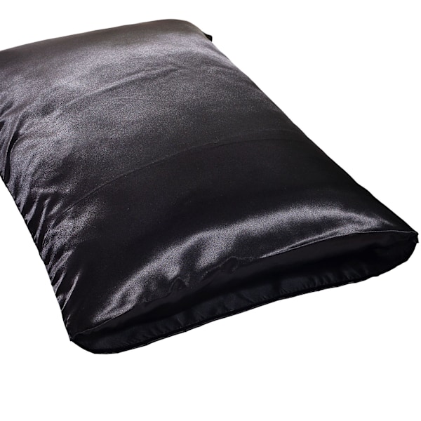 Satin örngott för hår och hud, 2-pack örngott black US-Standard(20x26inch)x2