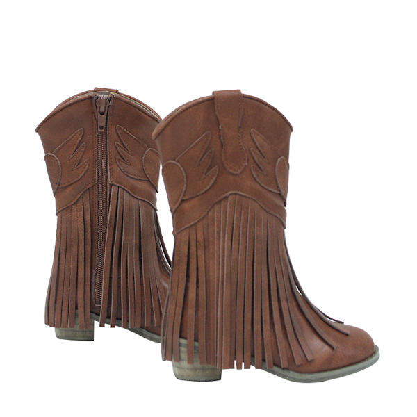 Cowgirl Western Läderstövlar Lilla Flickor Vinter brown sizse9