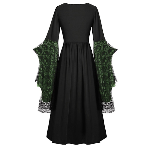 Gothic-kjole for kvinner, blonderkjole for Halloween-karnevalskostyme green S