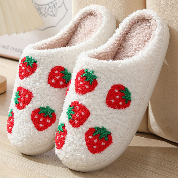 Fuzzy Fruit Cowboy-serie inomhustofflor för vuxna, varma plyschtofflor för hemmet 40-41